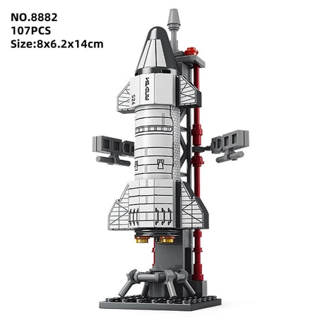 HOVFELER Space Astronaut Building Blocks Set - Shuttle, Satellite, Rocket &amp; Space Station 107Pcs NO BOX 8882 / CHINA
