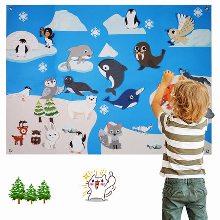 Polar Animals Felt Storytelling Set &ndash; Arctic Themed Fun Multicolor