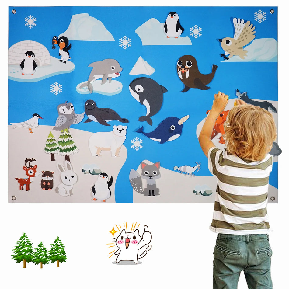 Polar Animals Felt Storytelling Set &ndash; Arctic Themed Fun Multicolor