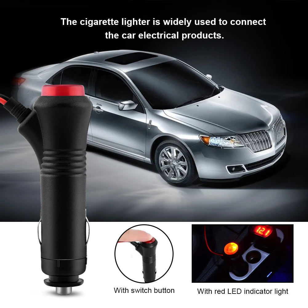 cigarette lighter on off switch Adapter with On/Off and Momentary Rocker Switches AMC Pilot Car Supply Includes a 10A fuse. 10Ft 12 VDC 10A Heavy