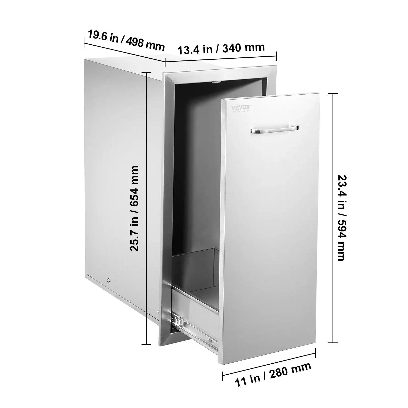 Stainless Steel Pull Out Trash Drawer For Propane Tank Type D / CZECH REPUBLIC