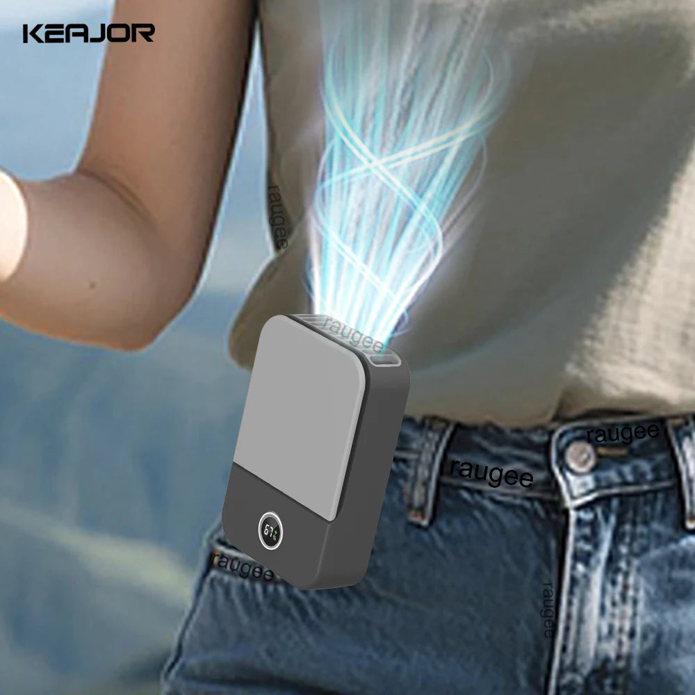 Raugee Portable Waist Clip Fan - USB Rechargeable Compact