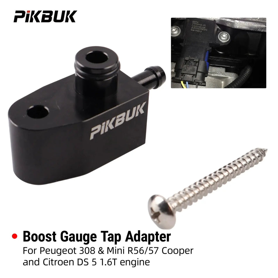 PIKBUK Boost Gauge Tap Adaptor For Peugeot 308 & Mini R56/57 Cooper And Citroen DS 5 1.6T Engine Aluminum by InterCyprus Trading Ltd
