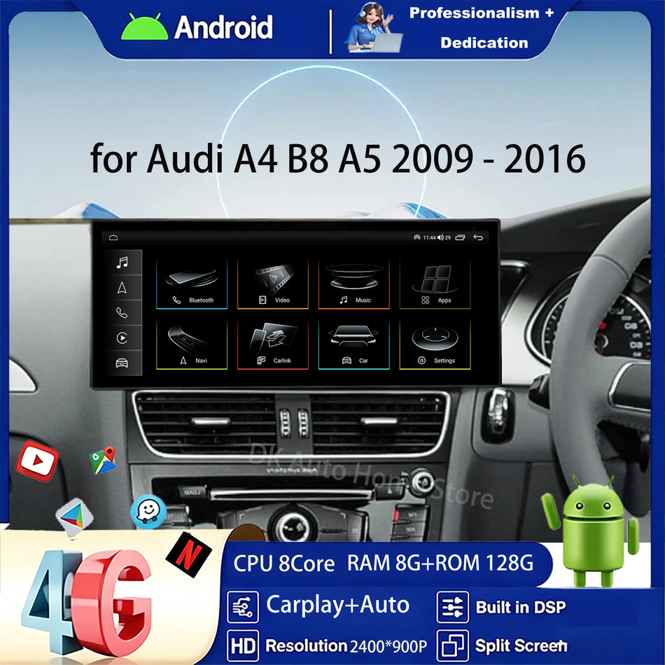 Radio GPS Android 16 do Audi A4 B8 A5 z Carplay DSP