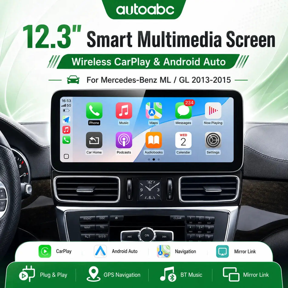 12.3'' Multimedia Touch Screen Radio Wireless Carplay Android Auto for Mercedes Benz ML ML350 W166 GL X166 2012-2015 with BT GPS by InterCyprus Trading Ltd