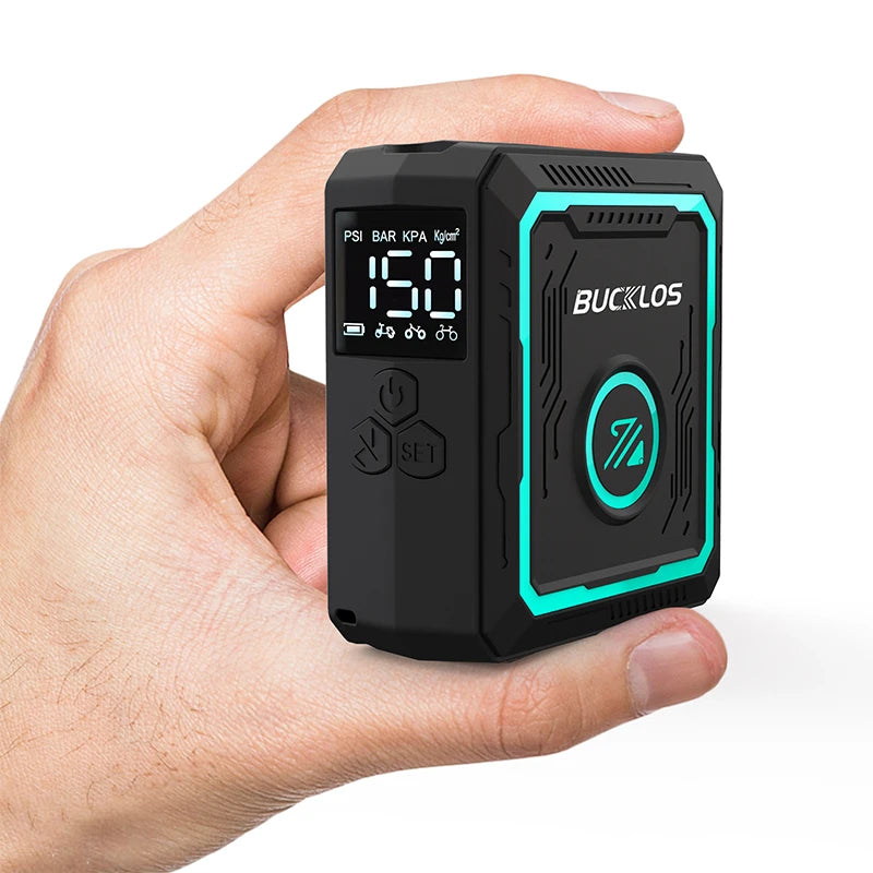 BUCKLOS Mini Electric Air Pump &ndash; 150PSI Portable Inflation Green