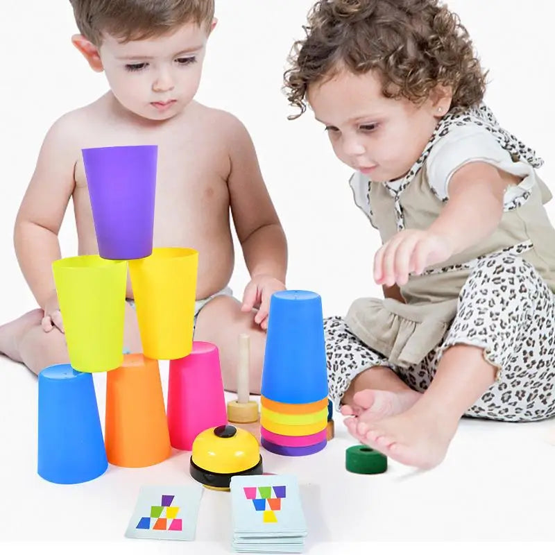 Stack Cup Game With Card &ndash; Educational Color Cognition
