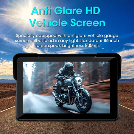 Vtopek 7 Inch Motorcycle DVR GPS Navigation &ndash; IPX7 Waterproof Wireless CarPlay and Android Auto