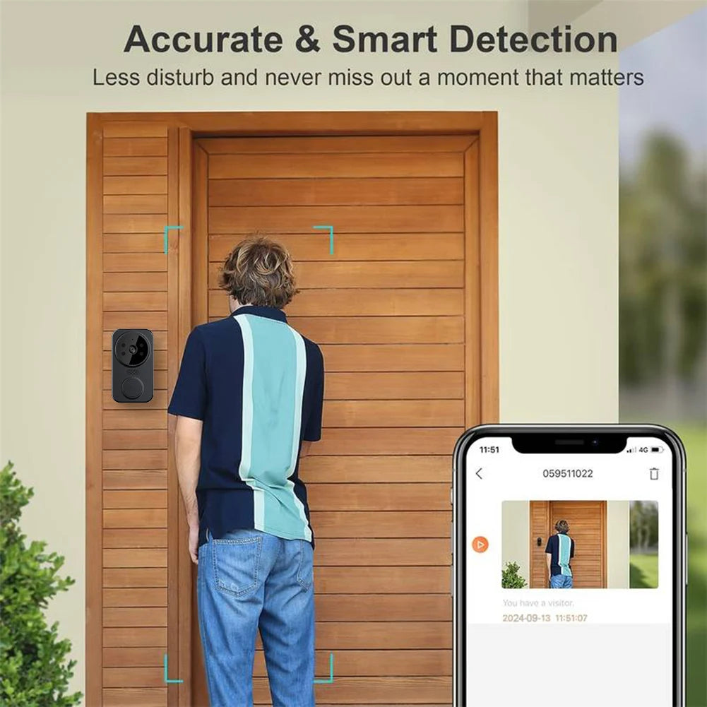 WiFi Smart Audio Doorbell Camera - 2-Way Audio Night Vision
