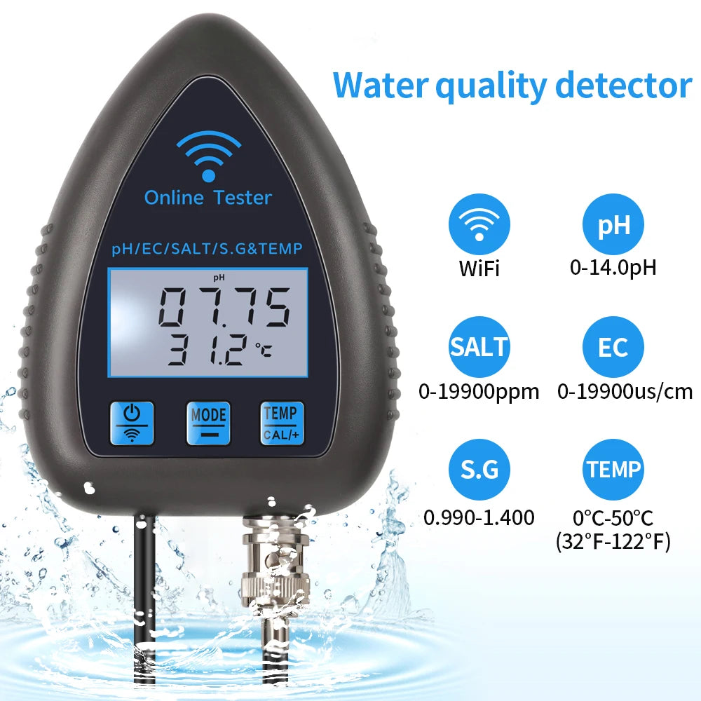 Tuya WiFi 5 In 1 Water Quality Monitor &ndash; Smart 5in1 Meter
