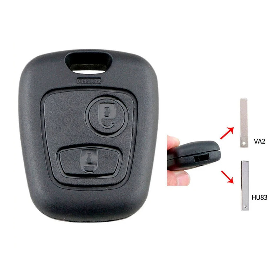 Kryt kľúča pre Toyota Aygo VA2/HU83 2-tlačidlový diaľkový kryt čierny plast a kov