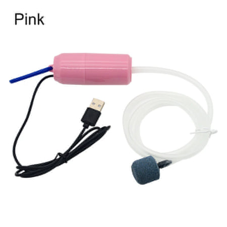 AB479 - USB Silent Aquarium Oxygen Pump 1W Mini Portable Pink / CN