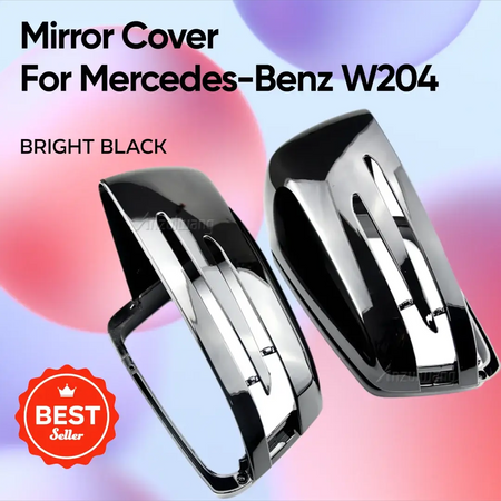 Side Mirror Caps Carbon Fiber Bright Black For Mercedes Benz W204 W212 by InterCyprus Trading Ltd