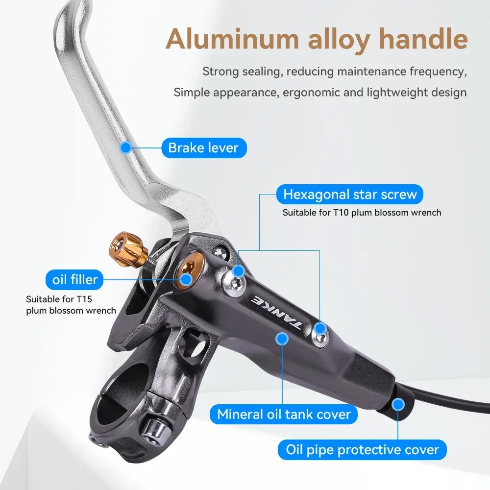 TANKE E-Bike MTB 4 Piston Hydraulic Disc Brake Set &ndash; Ultralight High-Performance Braking