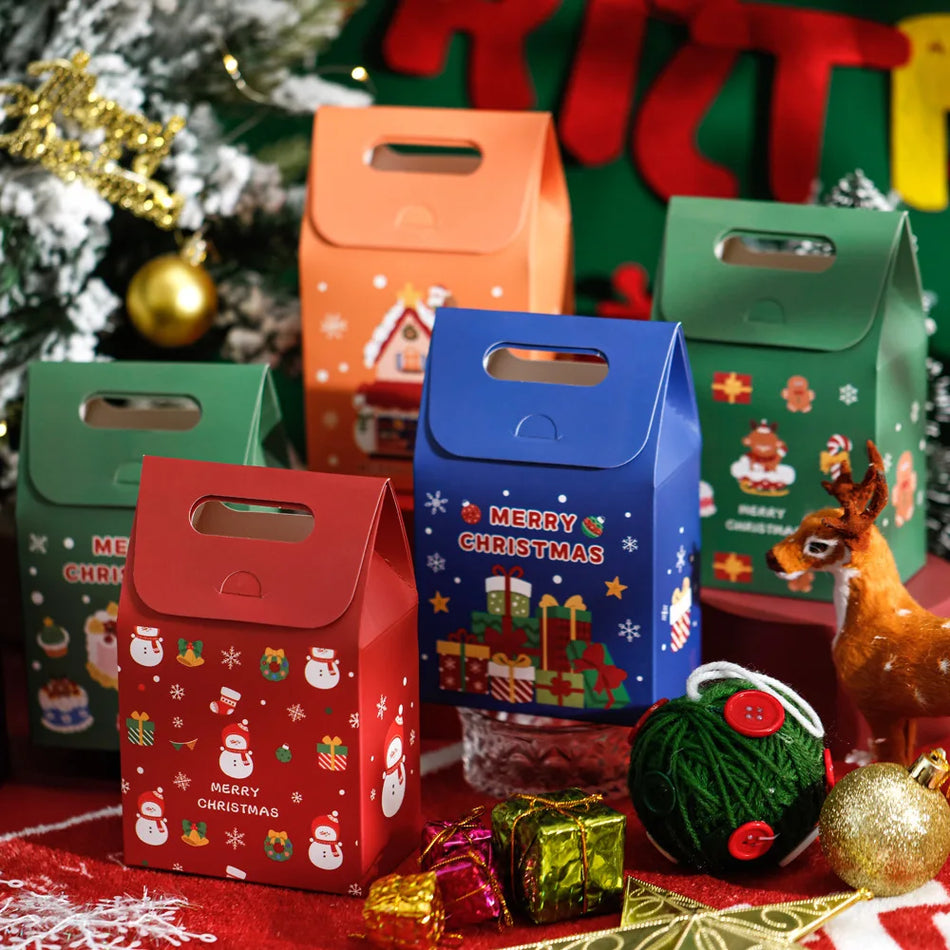 10pcs Colourful Christmas Gift Bags for Biscuits &amp; Treats
