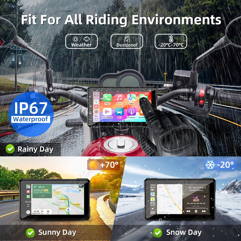 AKAMATE 5Inch Motorcycle Monitor &ndash; Wireless CarPlay
