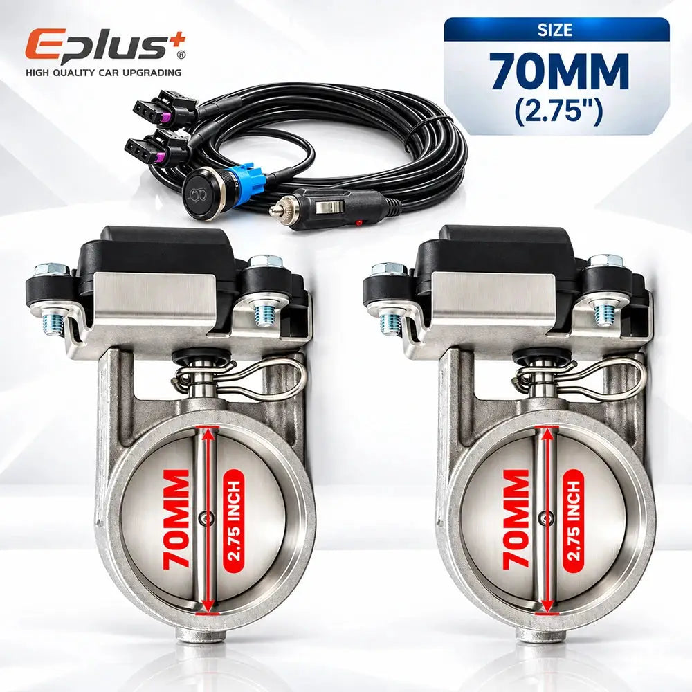 EPLUS Universal with Button Switch Stainless Steel Electric Exhaust Valve Kit Car Exhaust Pipe Electronic Muffler Valve by InterCyprus Trading Ltd