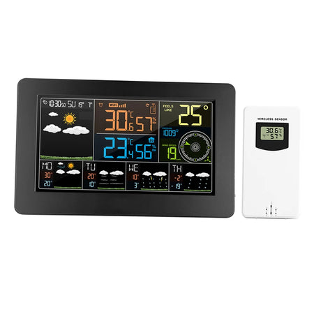 KKMOON FJW4 Smart WiFi Weather Station with Indoor/Outdoor Monitoring and Digital Clock EU Plug / CHINA