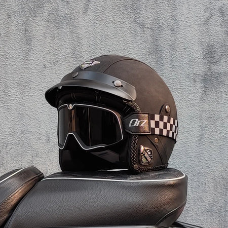 High Quality Retro Motorcycle Half Helmet 3/4PU &ndash; Open Face 9 / M