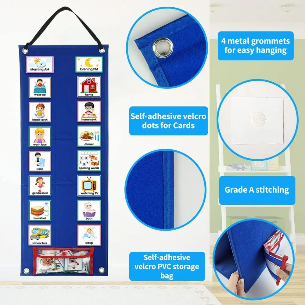 Montessori Visual Daily Schedule Chart for Kids with Autism - 70 Cards Educational Tool