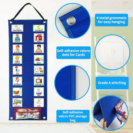 Montessori Visual Daily Schedule Chart for Kids with Autism - 70 Cards Educational Tool