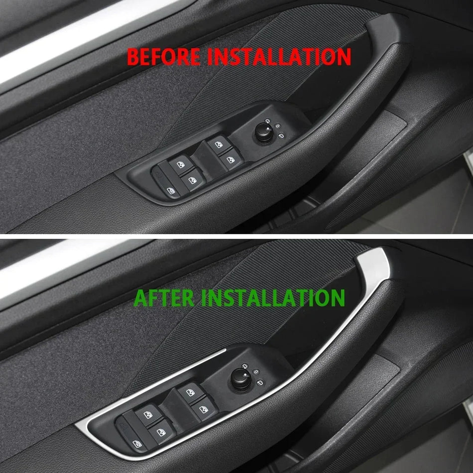 Αυτοκόλλητο Διακόσμησης Πάνελ Υποβραχιόνιου Πόρτας Audi A3 8V Κάλυμμα Ανοξείδωτου Χάλυβα