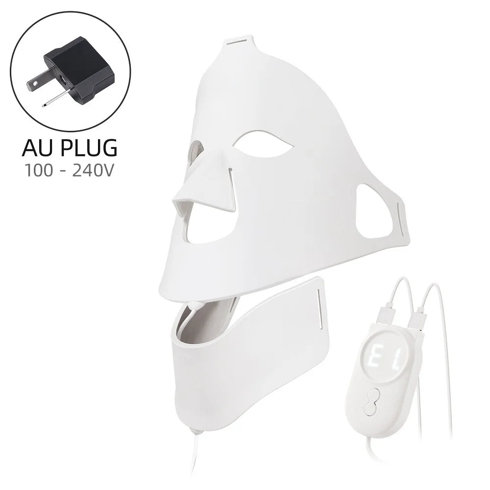 Foreverlily Face Neck Silicone LED Mask &ndash; 7 Colors Photon Therapy AU PLUG (220-240V)