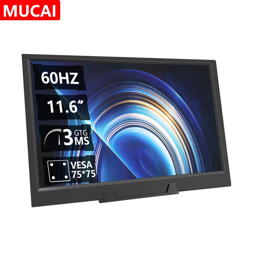 MUCAI 11.6" Portable Monitor - 60Hz, Type-C, Compatible with Xbox, PS4/5, Switch &amp; More