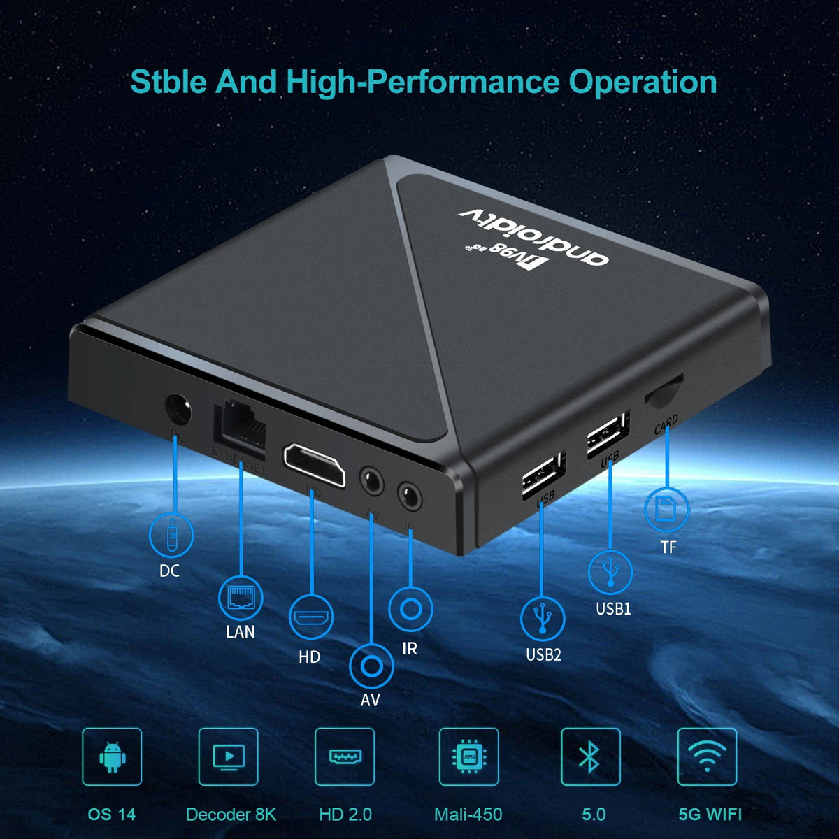 TV98 ATV Pro 8K Android TV Box with Voice Control &amp; Dual Wifi