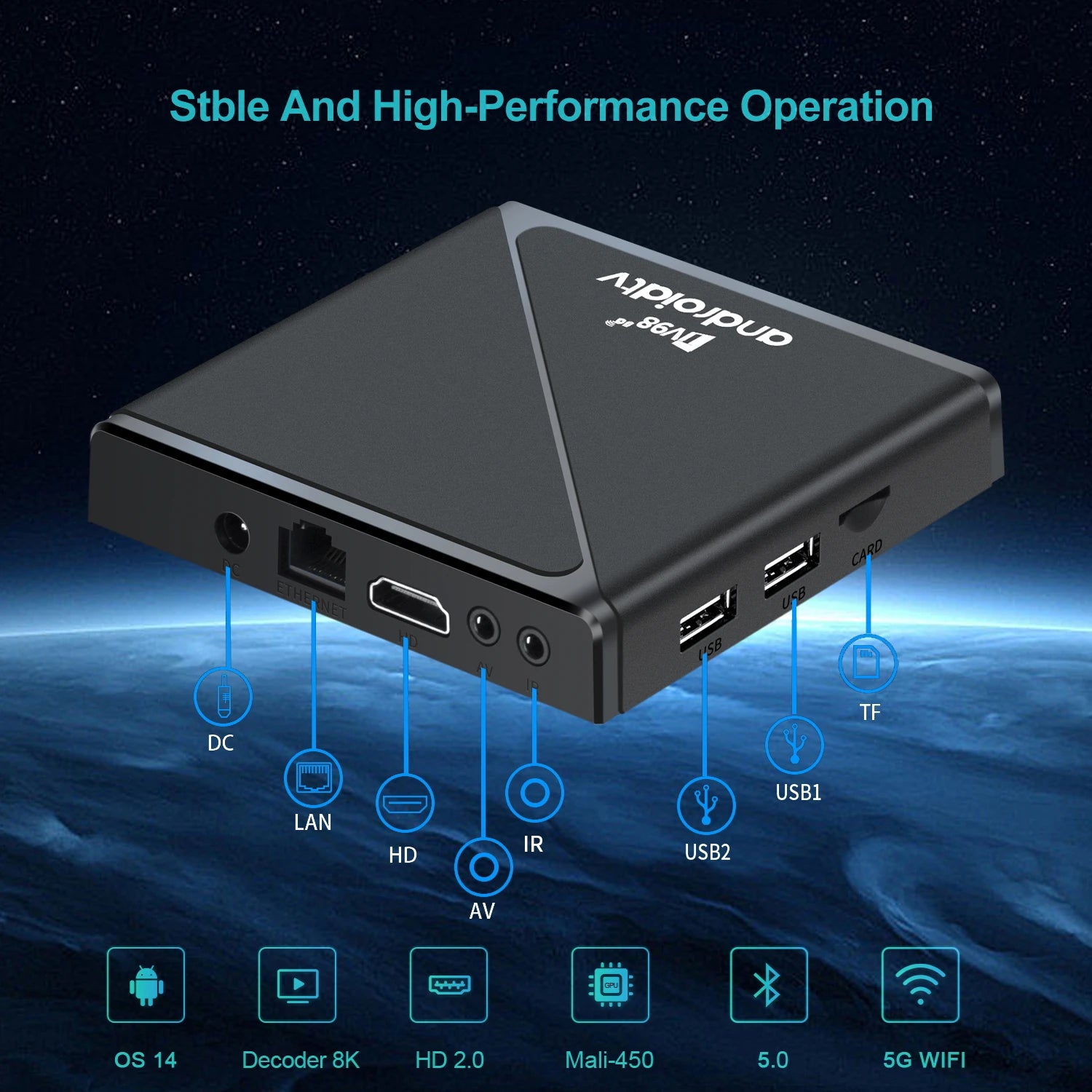 TV98 ATV Pro 8K Android TV Box with Voice Control &amp; Dual Wifi