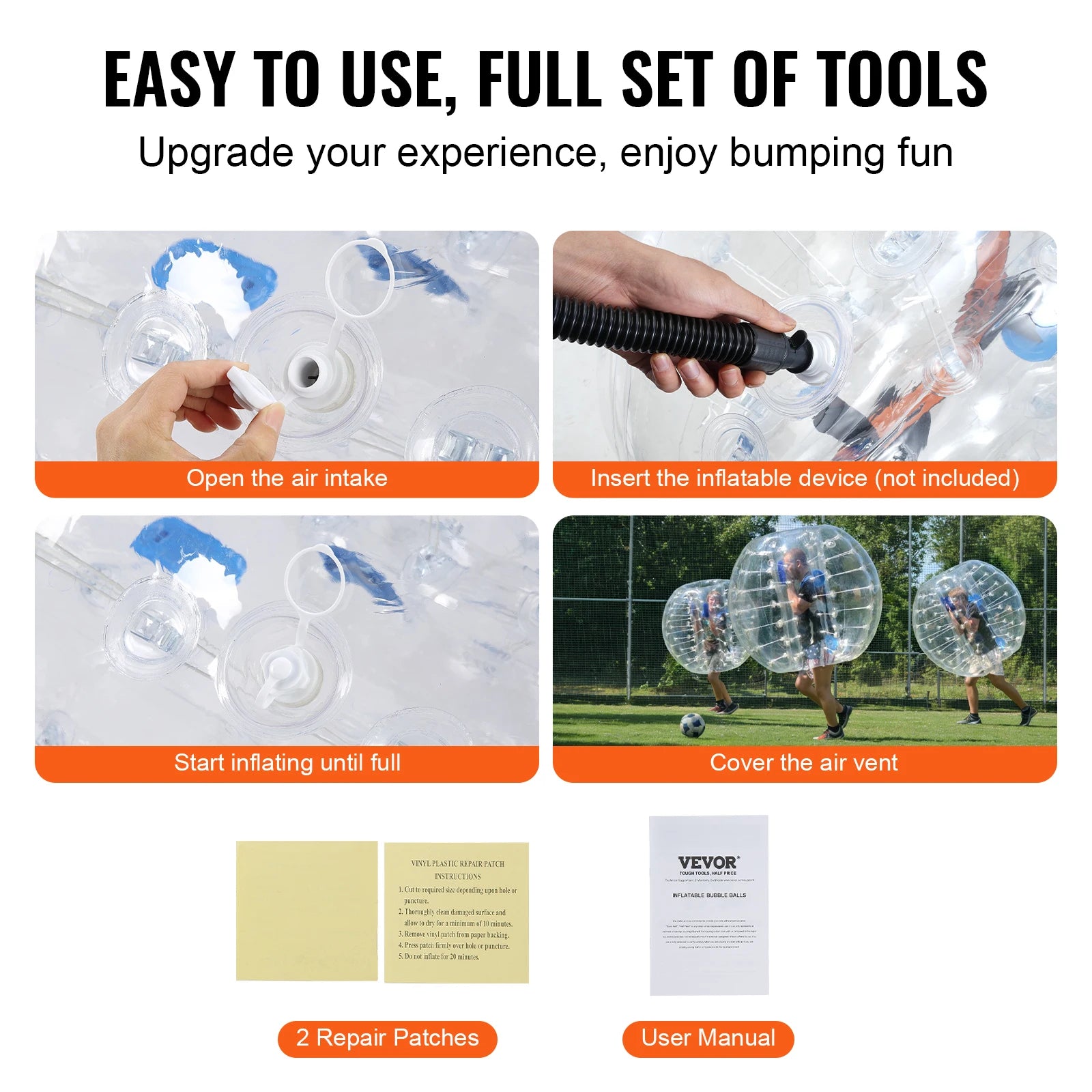 SucceBuy 4Ft Inflatable Bumper Ball &ndash; Durable 0.8mm PVC