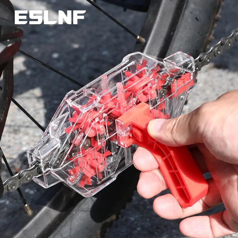 Transparent Visual Immersion Bicycle Chain Cleaner, ABS Tool for Road Bikes