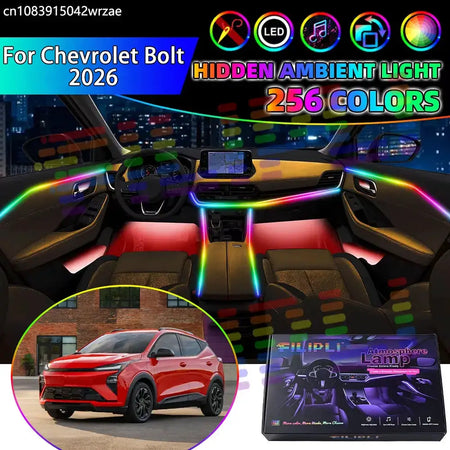 For Chevrolet Bolt 2026 MK2 2th RGB Car Interior Ambient Lights Strips Breathing Lighting Kit App Control LED strips Accessories by InterCyprus Trading Ltd