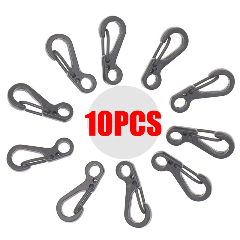 10-Pack Mini Aluminium Alloy Carabiners - Durable EDC Keychain &amp; Camping Hooks Gun gray - 10PCS