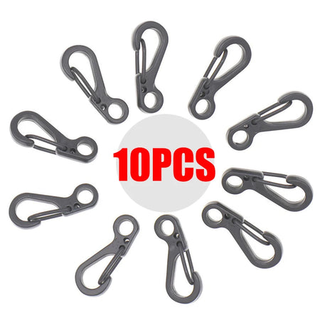 10-Pack Mini Aluminium Alloy Carabiners - Durable EDC Keychain &amp; Camping Hooks Gun gray - 10PCS