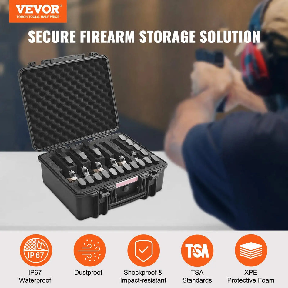 Hard Pistol Case With Pre Cut Foam IP67 Lockable