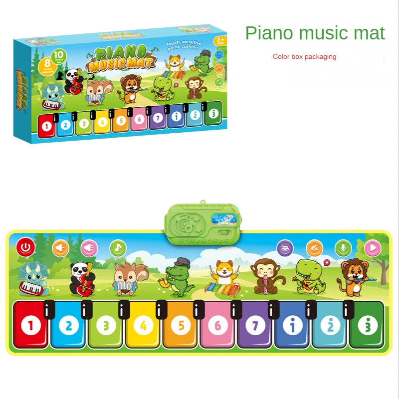 Musical Piano Mat 110x36cm &ndash; Educational Toddler Keyboard with 8 Instrument Sounds Color Box