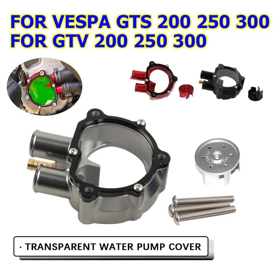 Vespa GTS/GTV vandpumpe dæksel beskytter, aluminium, gennemsigtig