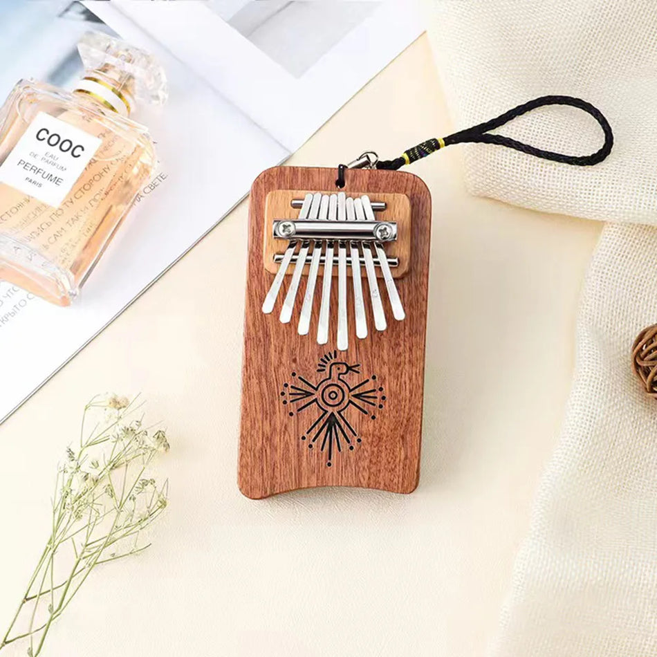 8 Key Kalimba Thumb Piano In Acacia Wood Portable Mini Instrument