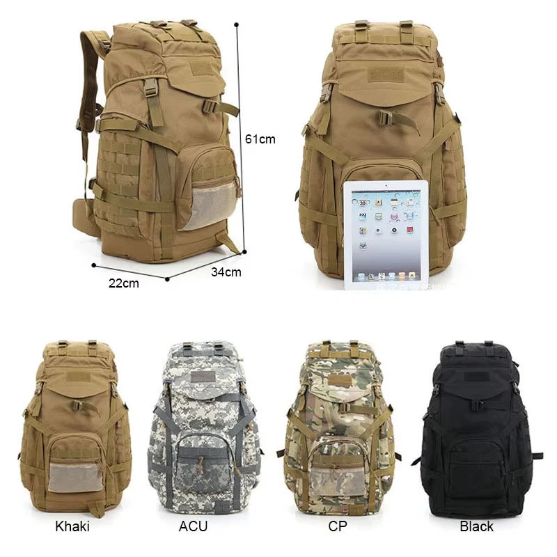 60L Military Backpack &ndash; Molle System For Attachments