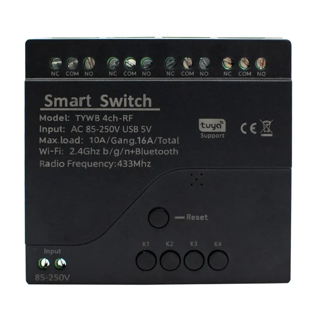 Tuya 4CH Smart WiFi Control Switch Module - 10A Relay for Home Automation