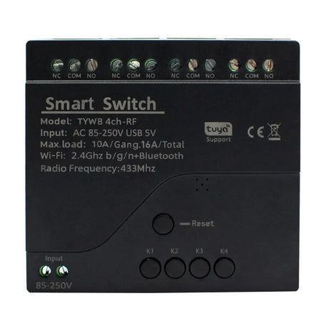 Tuya 4CH Smart WiFi Control Switch Module - 10A Relay for Home Automation