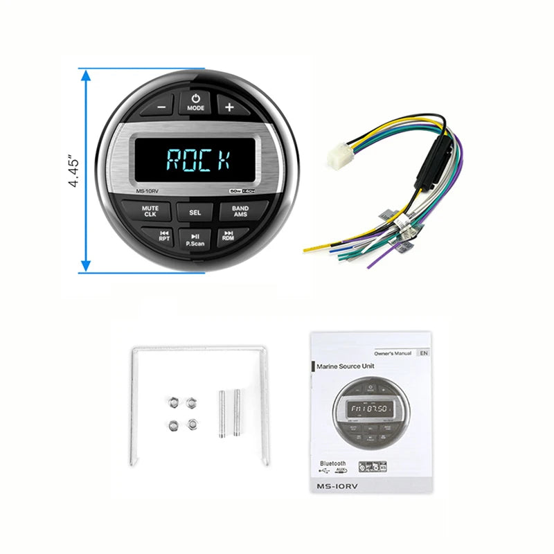 MS-10RV-1 - Waterproof IPX5 Bluetooth RV Media Player Only Radio