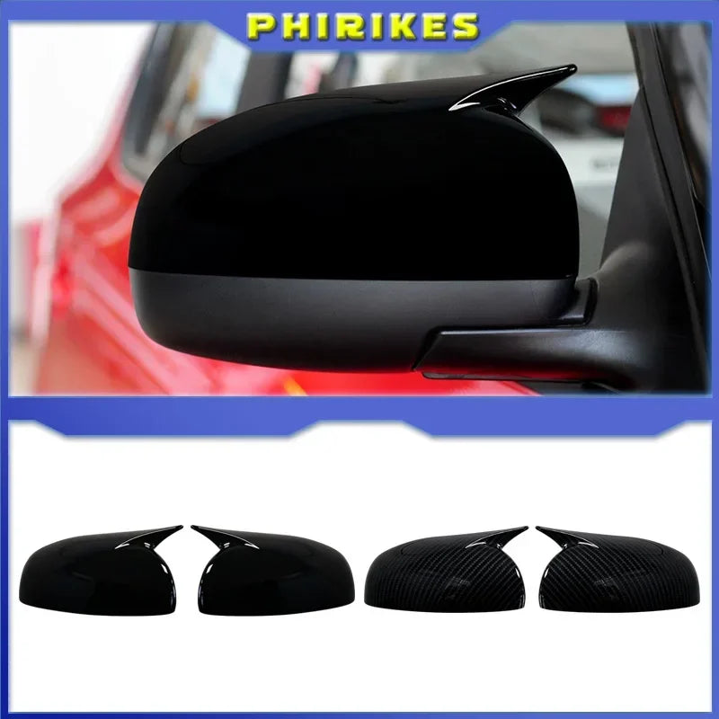 2 Pacote de Capas de Espelho em Carbono Preto Brilhante para Skoda Fabia