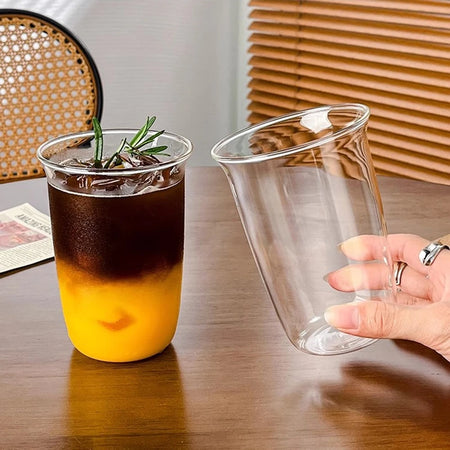 Heat Resistant Glass Mug - Aesthetic Handle Tea Cup