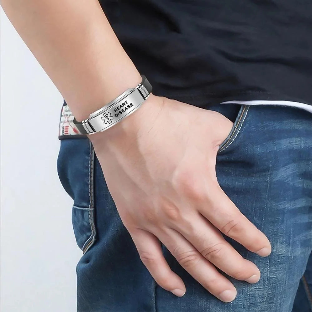Stainless Steel Medical Alert Bracelet - 15 Styles
