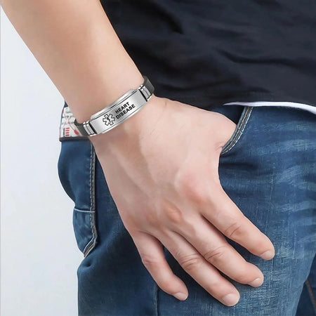 Stainless Steel Medical Alert Bracelet - 15 Styles
