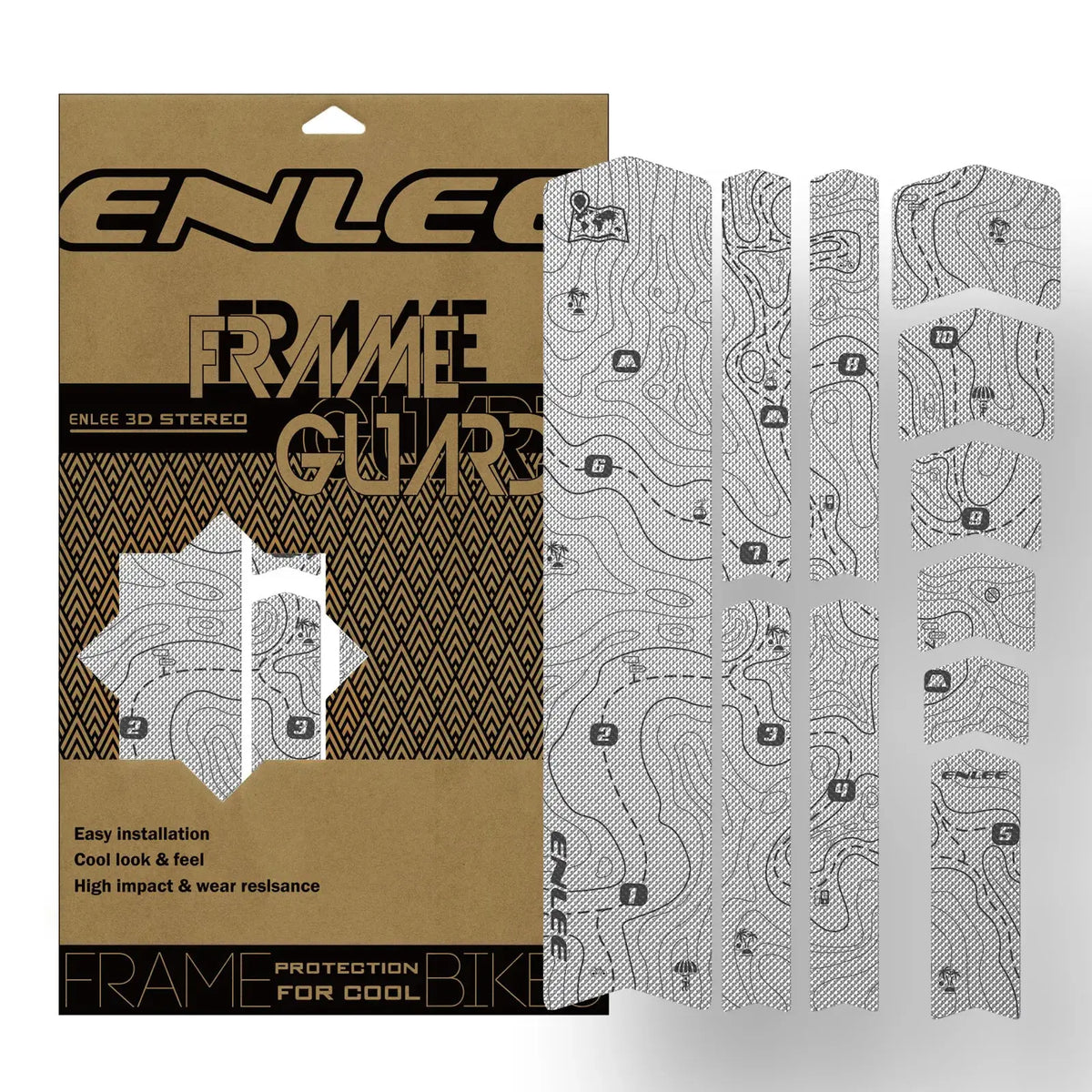 Enli Full Set 3D 3M Bicycle Frame Protective Film Wear resistant and Leave No Trace Mountain Bike Frame Protective Film by InterCyprus Trading Ltd