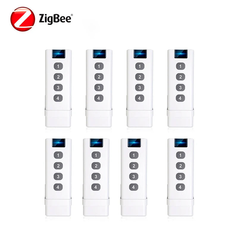 Tuya ZigBee Smart Scene Switch (1-4 Gang) - Portable Home Automation Control 8Pcs Zigbee