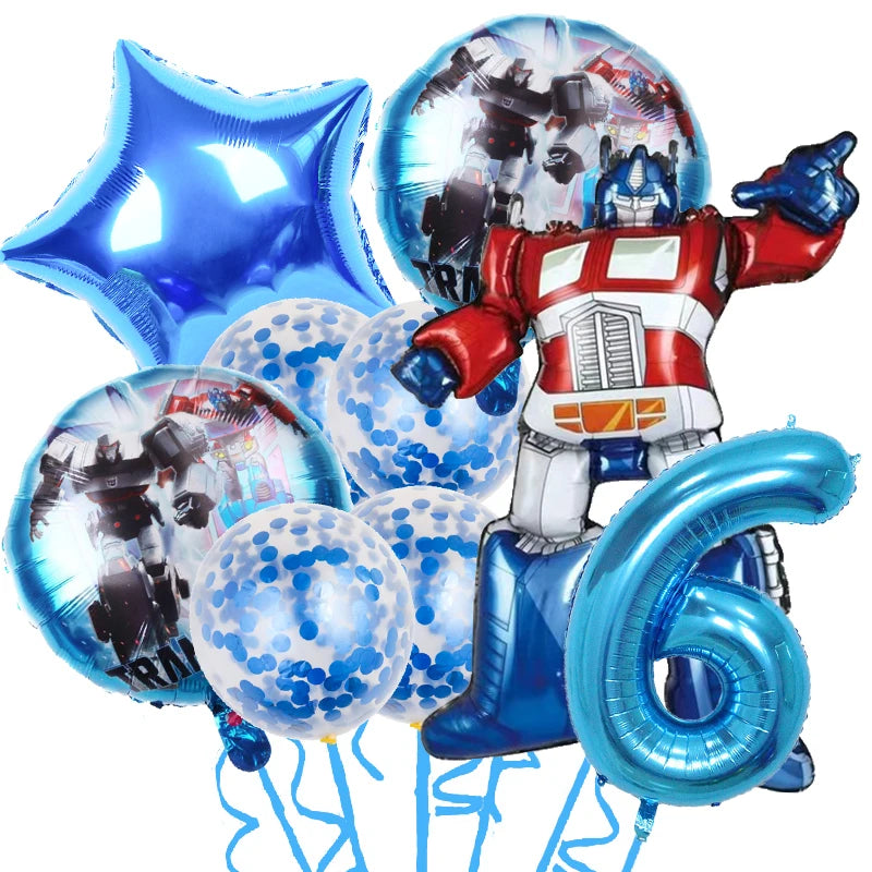 Transformers Boys Birthday Party Balloon Decoration Set B 9PCS-6 / as the picture show